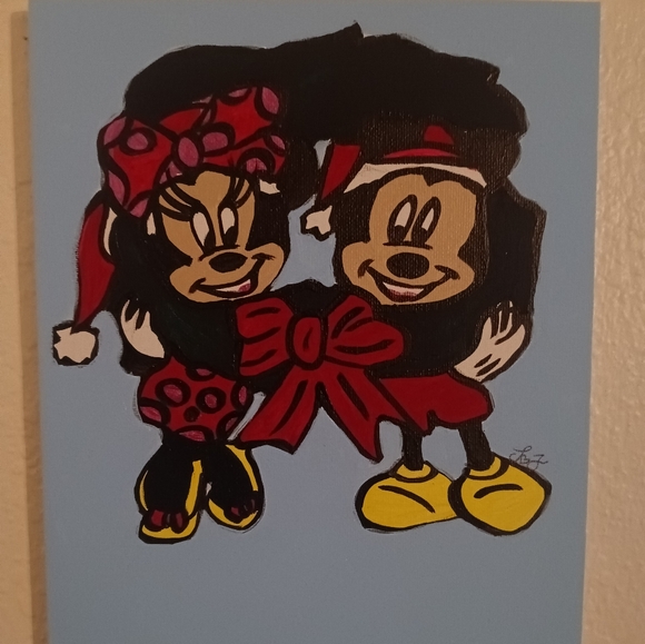 Minnie and Mickey Mouse Painting - Picture 3 of 4
